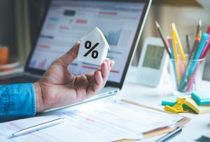 Property interest rate,finance loan increase.investor planning.business real estate.profit of banking.businessman thinking strategy analysis